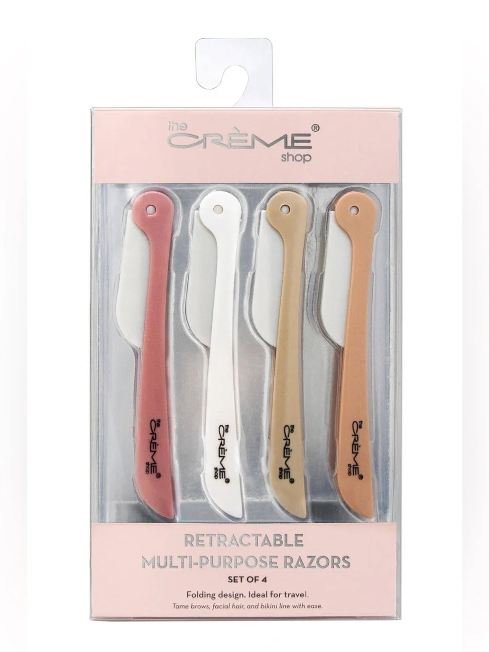The Crème Shop Foldable Razor Set, 4 Pack NWT